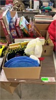 Box of games, curious George dvds, toys