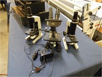 3 Microscopes, Spencer & Bausch & Lomb