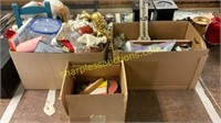 Boxes of misc household, box of sandpaper