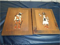 Pair of Ray Briggs Kachina Tooled on Leather