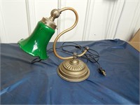 Vintage Heyco Student Lamp with Green Shade