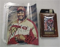 SF 49ers Steve Young Card Plaque & Signed Photo
