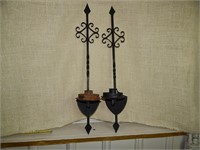 Pair of Wrought Iron Candle Sconces