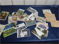 1909-20 Antique Postcards & Later WWII Ration bks