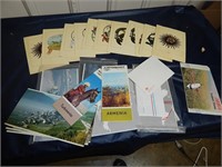 Swissair Menus, postcards, Aeroflot brochures MORE