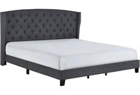 KING UPHOLSTERED BED WITH BUTTON TUFTING