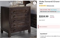 Modus Townsend 3 Drawer Solid Wood Nightstand
