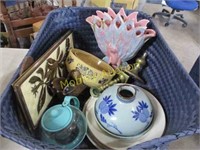 MISC ITEMS IN  BLUE BASKET
