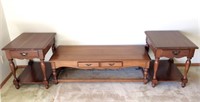(3) Piece Cherry End Tables and Coffee Table Set