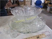 VERY LARGE PUNCH BOWL WITH CUPS
