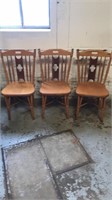3  wood solid chairs