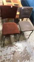 2 vintage kitchen chairs chrome legs