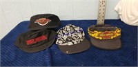 4 Harley davidson hats