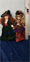 Porcelain dolls with stands