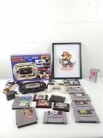 Jeux pour console dont 2 NES, 5 SNES 4 Sega