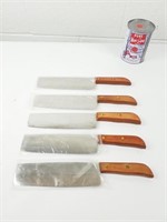 6 couteaux de cuisine manche en bois