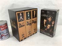 2 coffrets VHS dont The Godfather,Casino