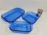 Plats de cuisson en verre bleu cobalt Pyrex
