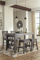 5pc Gray Rectangular Counter Height Dining Room Se