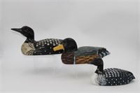 3 hand Painted Duck Decoys