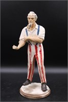 Antique Uncle Sam Chalk Ware Statue