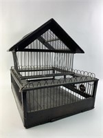 Antique Wooden & Metal Bird Cage