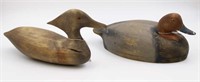 2 Hand Carved Duck Decoys