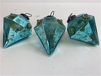 Vintage Heavy Glass & Metal Christmas Ornaments