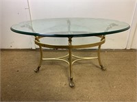 Vintage Glass W/Gold Accent Coffee Table