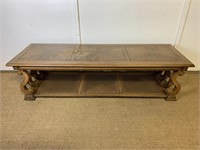 Vintage Wooden Coffee Table W/ Cane