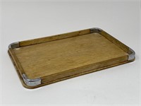 Vintage Wood and Metal Banded Tray