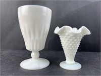 Two Vintage Milk Glass Pieces