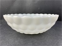 Vintage 8.5 Inch Milk Glass Bowl