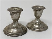Vintage Empire Sterling Weighted Candle Sticks