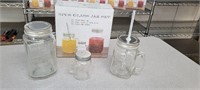 NEW!! 3 pc Glass Jar Set