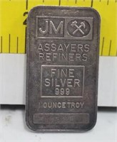 Johnson-mathey And Engelhard 1oz. .999 Fine Silve