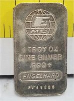 Johnson-mathey And Engelhard 1oz. .999 Fine Silve