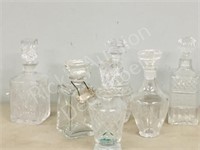 6 glass & crystal decantors