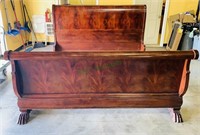 Henredon King size sleigh bed with flamed