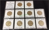 Coins, 10 Sacajawea dollars, uncirculated, 2011