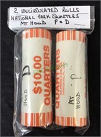 Coins, two uncirculated rolls, National Park