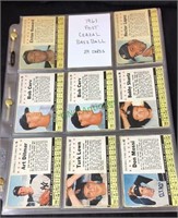 Baseball cards, 1961 Post Cereal, 29 cards,