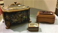 Jewelry/treasure boxes - lot of three