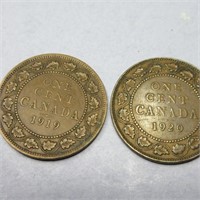 1919 & 1920 LARGE CENTS - CANADA