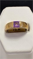 Brand New 10KT Gold Amethyst Ring