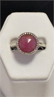 Stunning 3.55CT Ruby and CZ Ring
