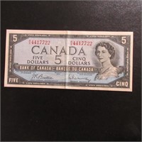 1954 $5 BANK OF CANADA MODIFIED PORTRAIT