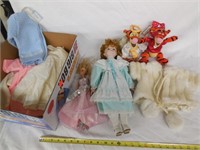Box of Baby Dolls & Clothes