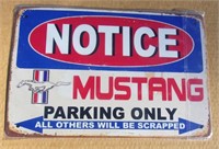 Ford Mustang Parking Tin Sign 8" X 12"