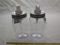 (2) 16oz Condiment Dispensers, Ball-Like Jars